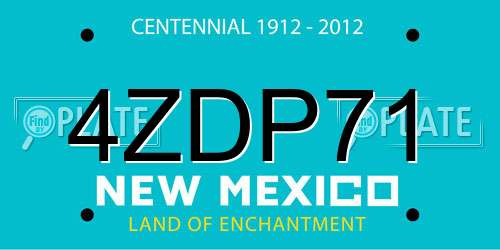 4ZDP71 New Mexico License Plate