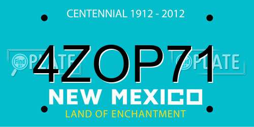 4ZOP71 New Mexico License Plate