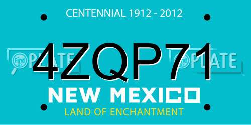 4ZQP71 New Mexico License Plate