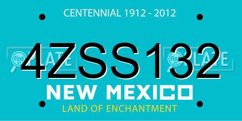 4ZSS132 New Mexico License Plate