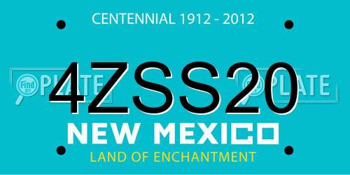4ZSS20 New Mexico License Plate