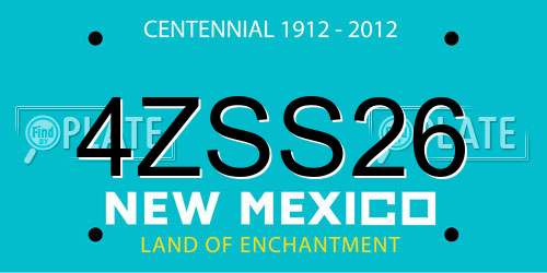 4ZSS26 New Mexico License Plate