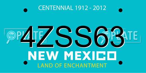 4ZSS63 New Mexico License Plate