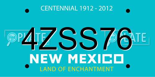 4ZSS76 New Mexico License Plate