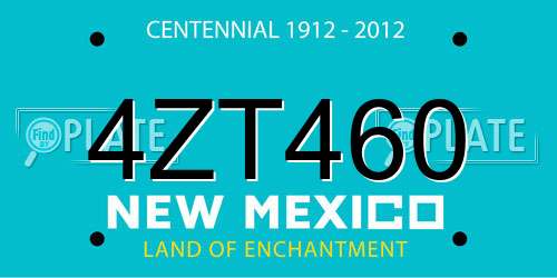 4ZT460 New Mexico License Plate