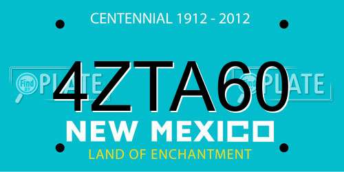 4ZTA60 New Mexico License Plate