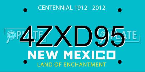 4ZXD95 New Mexico License Plate