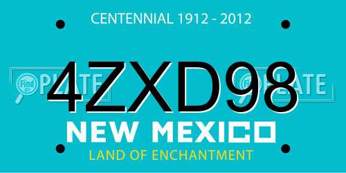4ZXD98 New Mexico License Plate