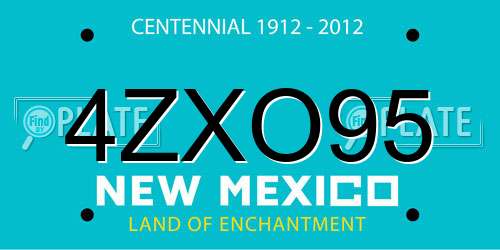 4ZXO95 New Mexico License Plate