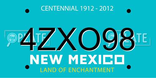 4ZXO98 New Mexico License Plate