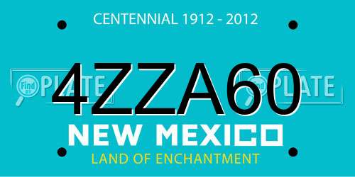 4ZZA60 New Mexico License Plate