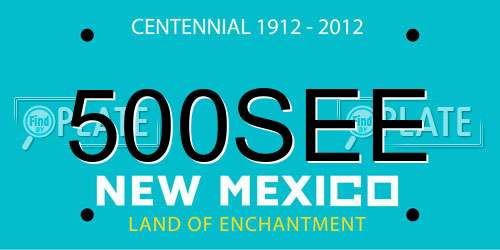 500SEE New Mexico License Plate
