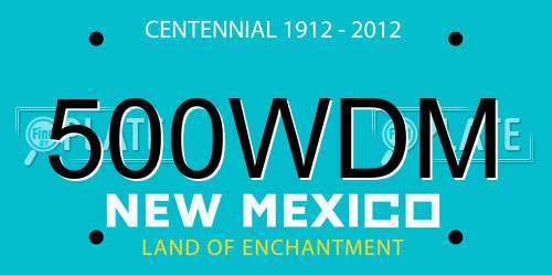 500WDM New Mexico License Plate