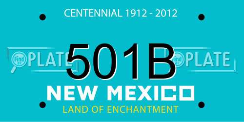 501B New Mexico License Plate