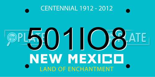 501IO8 New Mexico License Plate