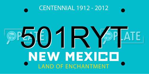 501RYT New Mexico License Plate