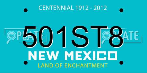 501ST8 New Mexico License Plate