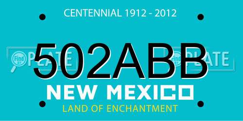 502ABB New Mexico License Plate