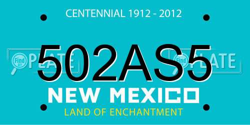 502AS5 New Mexico License Plate