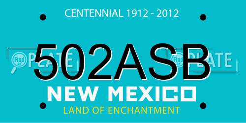 502ASB New Mexico License Plate