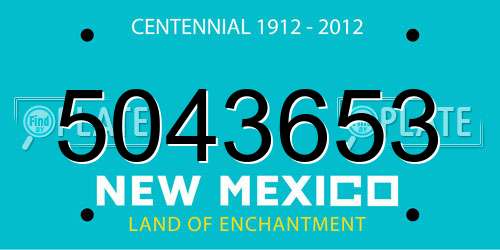 5043653 New Mexico License Plate