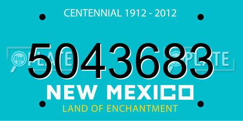 5043683 New Mexico License Plate
