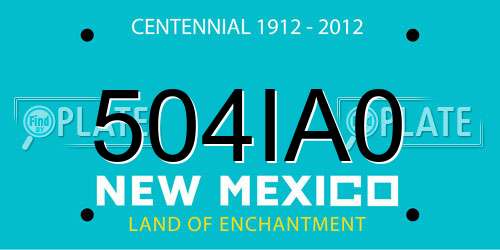 504IA0 New Mexico License Plate
