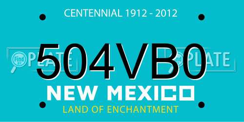 504VB0 New Mexico License Plate