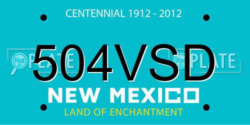 504VSD New Mexico License Plate