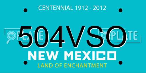 504VSO New Mexico License Plate