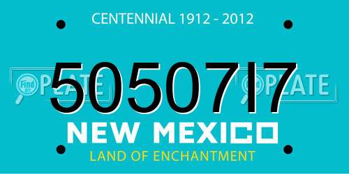 50507I7 New Mexico License Plate