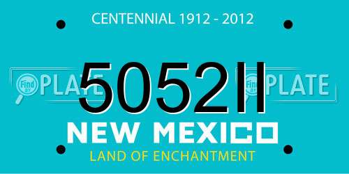 5052II New Mexico License Plate