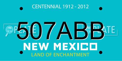 507ABB New Mexico License Plate