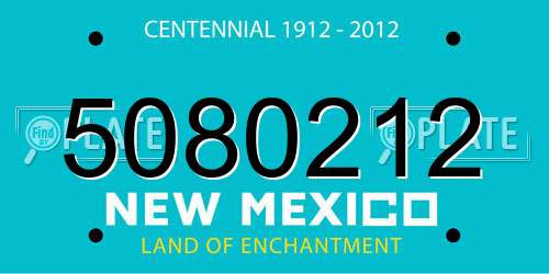 5080212 New Mexico License Plate