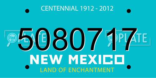 5080717 New Mexico License Plate