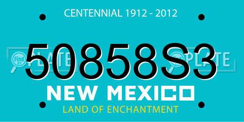 50858S3 New Mexico License Plate