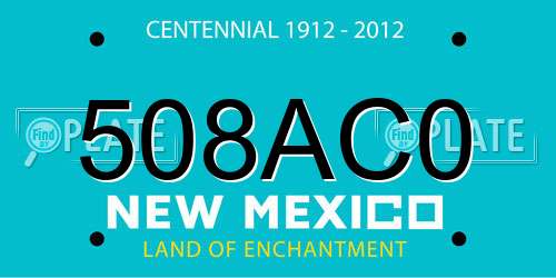 508AC0 New Mexico License Plate