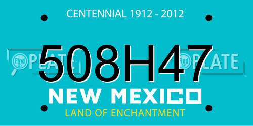 508H47 New Mexico License Plate