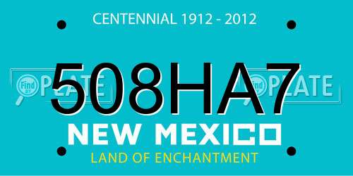 508HA7 New Mexico License Plate