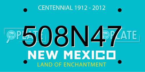 508N47 New Mexico License Plate
