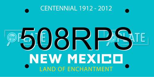 508RPS New Mexico License Plate