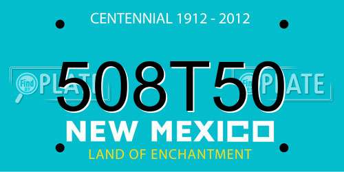 508T50 New Mexico License Plate