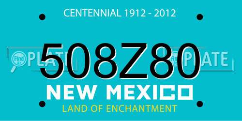 508Z80 New Mexico License Plate