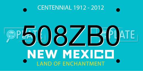 508ZB0 New Mexico License Plate