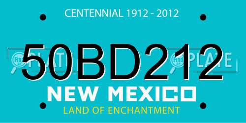50BD212 New Mexico License Plate