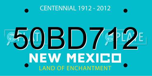 50BD712 New Mexico License Plate