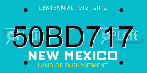50BD717 New Mexico License Plate