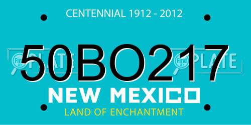 50BO217 New Mexico License Plate