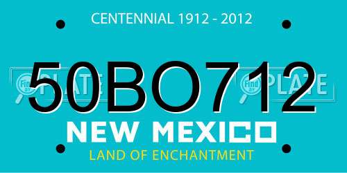 50BO712 New Mexico License Plate