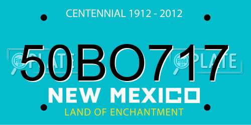 50BO717 New Mexico License Plate